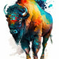Frendorf | Majestätische Bison Aquarell Wandkunst