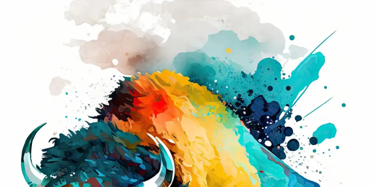 Frendorf | Majestätische Bison Aquarell Wandkunst