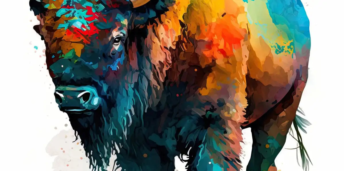 Frendorf | Majestätische Bison Aquarell Wandkunst