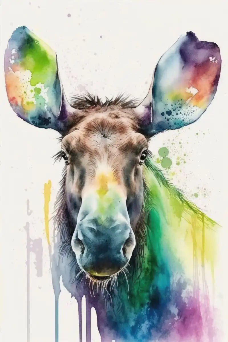 Frendorf | Majestätische Elch Aquarell Wandkunst