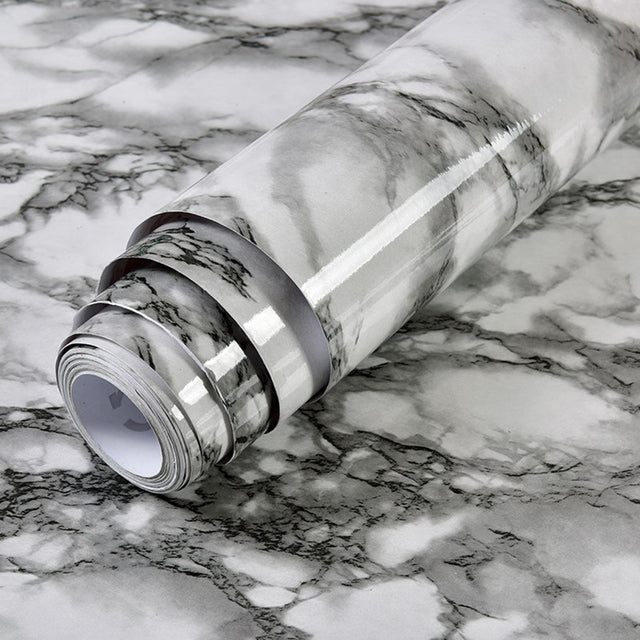 Frendorf | Marmor Vinyl Tapete für Wände in Rollen Wasserdichte Wandaufkleber