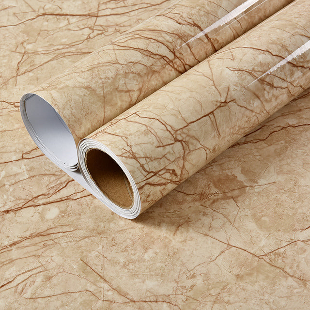 Frendorf | Marmor Vinyl Tapete für Wände in Rollen Wasserdichte Wandaufkleber