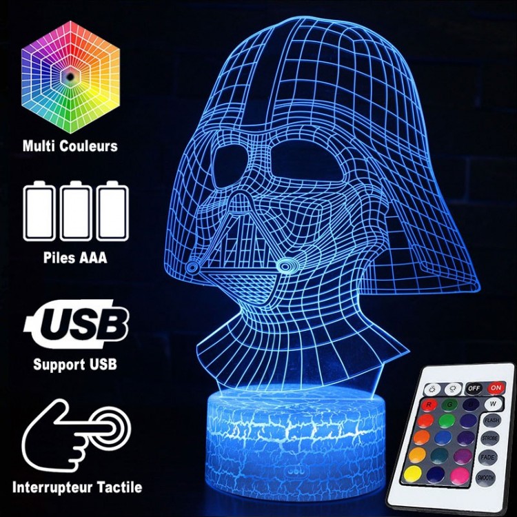 3D Lampe Star Wars Helm Darth Vader