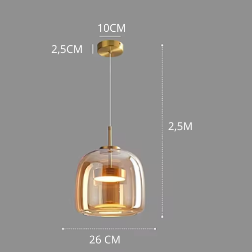 Frendorf | LumiPure Glas Pendelleuchte | Modernes Design | Stimmungslicht | Perfekt für Esszimmer & Wohnzimmer
