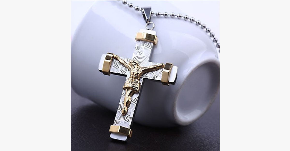 Frendorf | 24K vergoldete zweifarbige Kreuzanhänger