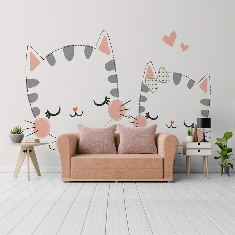 Meow Katze Thema Kinderzimmer Tapete - Verwandeln Sie Ihren Raum