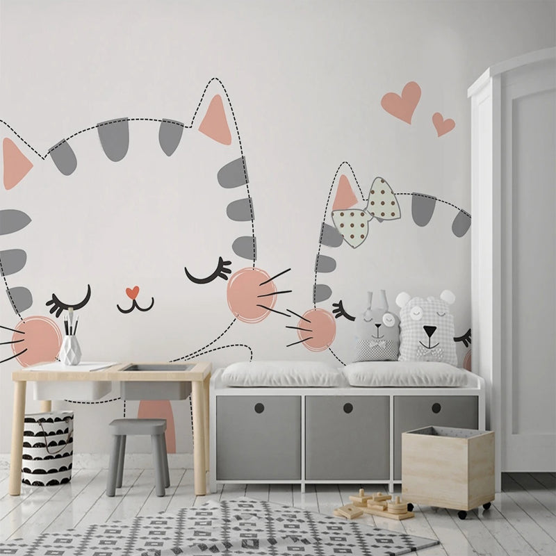 Meow Katze Thema Kinderzimmer Tapete - Verwandeln Sie Ihren Raum