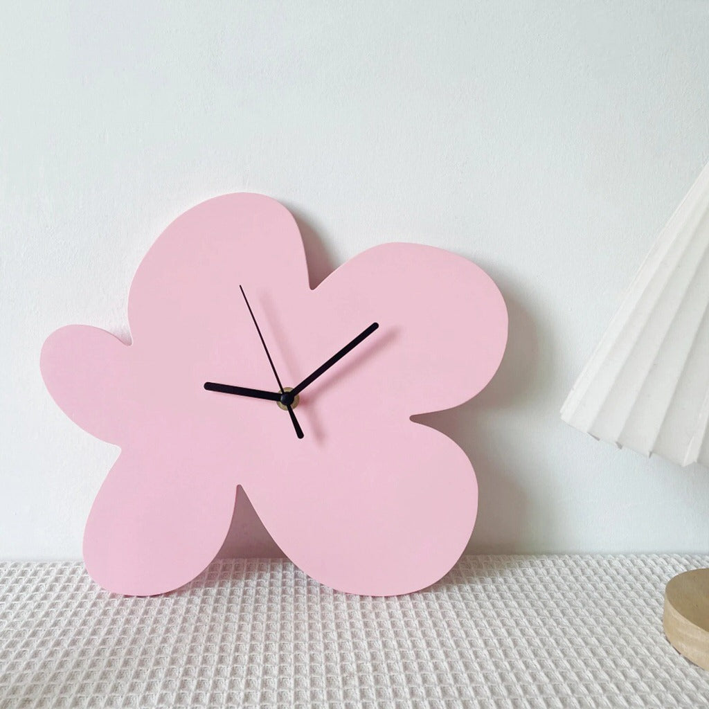 Blumen Blob Acryl Wanduhr