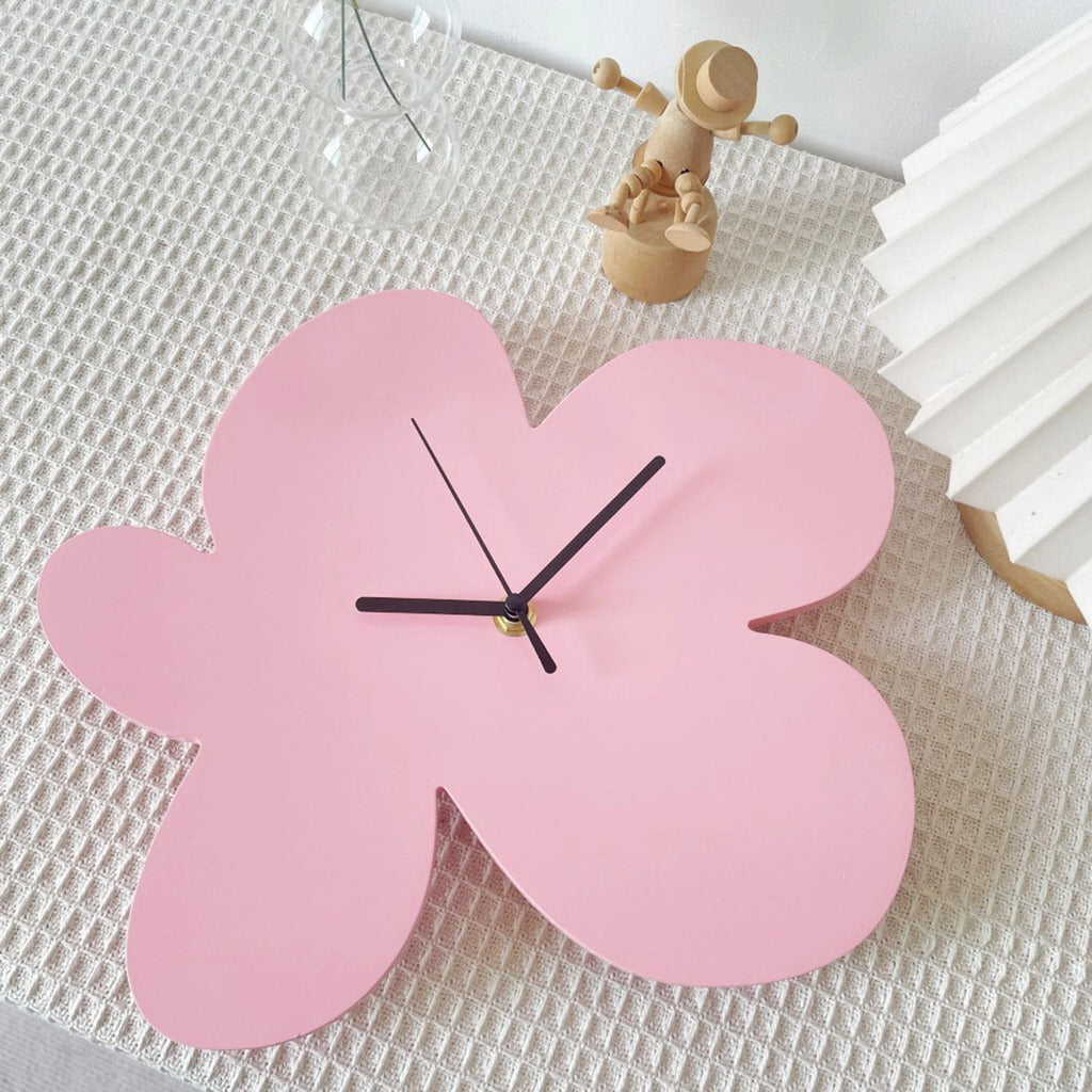 Blumen Blob Acryl Wanduhr
