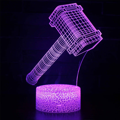 3D-Lampe Marvel Thor-Hammer Mjöllnir