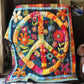Trippy Hippie Zeichen Quilt