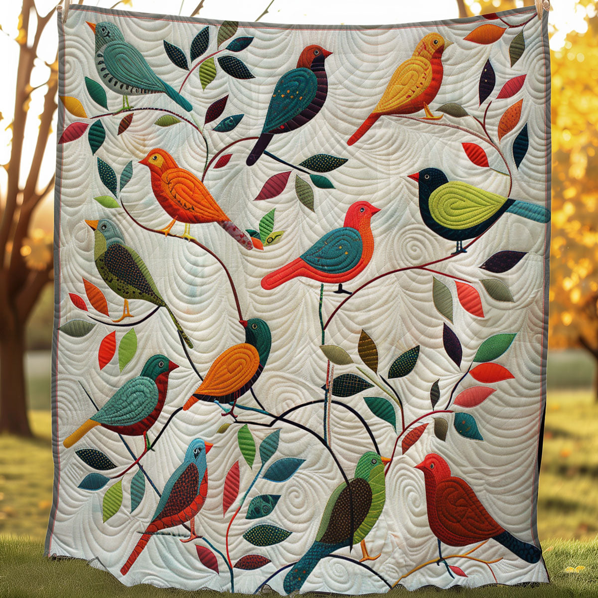 Vögel Quilt