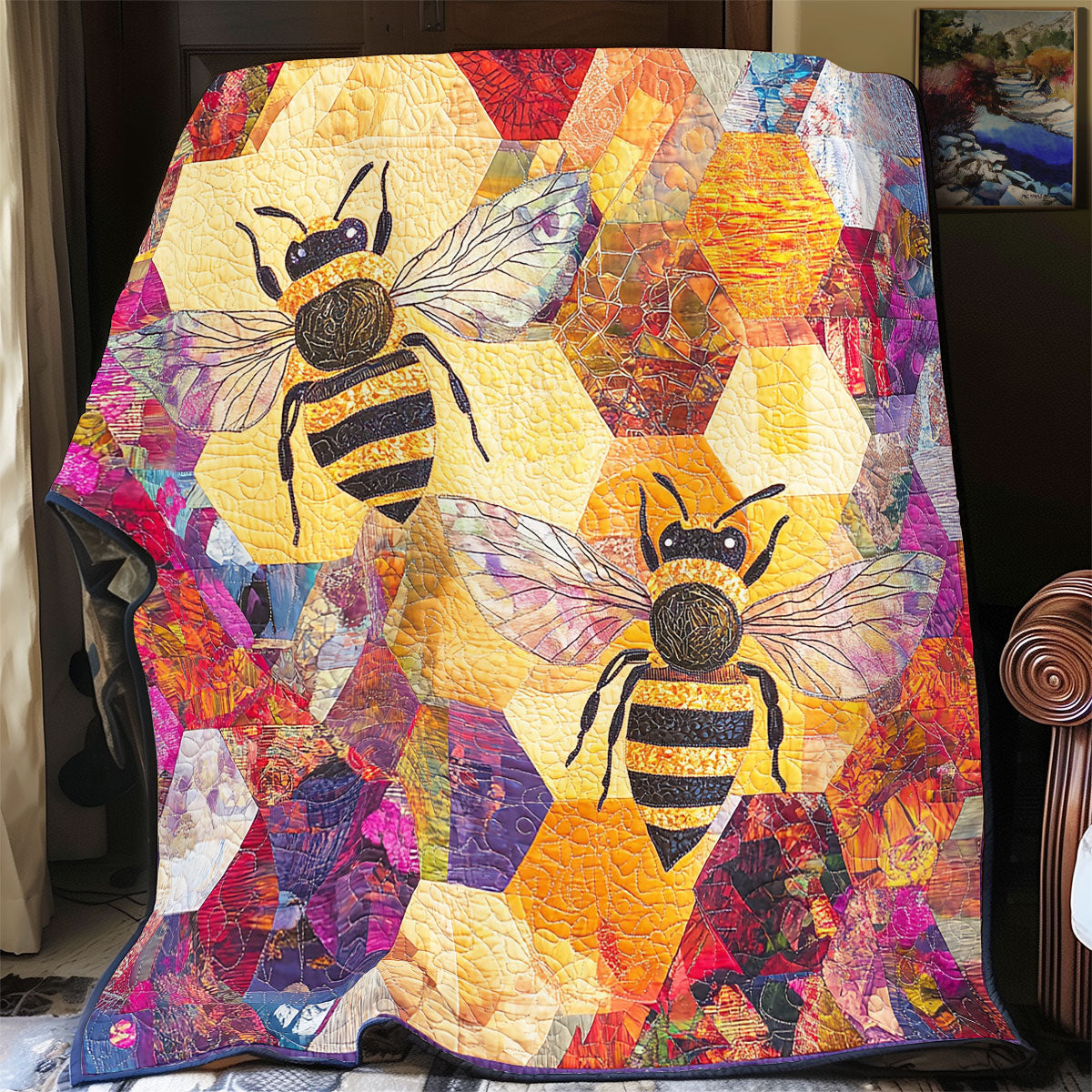 Vibrant Bee Tagesdecke