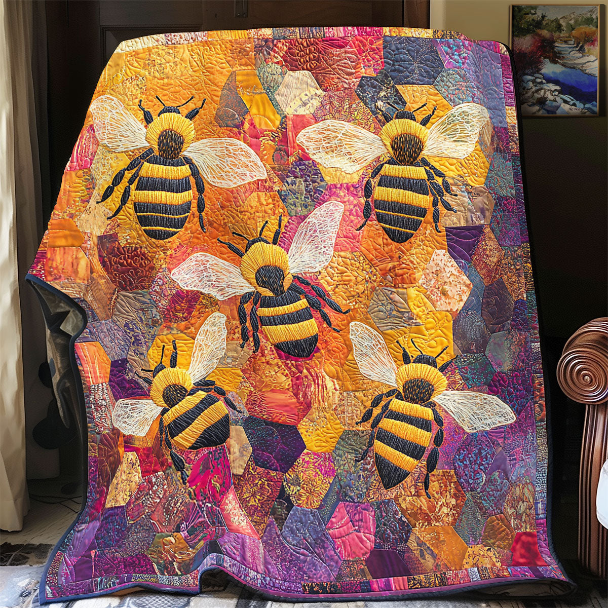 Vibrant Bee Tagesdecke