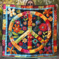 Trippy Hippie Zeichen Quilt
