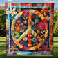 Trippy Hippie Zeichen Quilt
