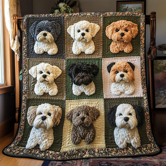 Vintage Havaneser Hunde Decke