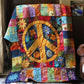 Trippy Hippie Zeichen Quilt