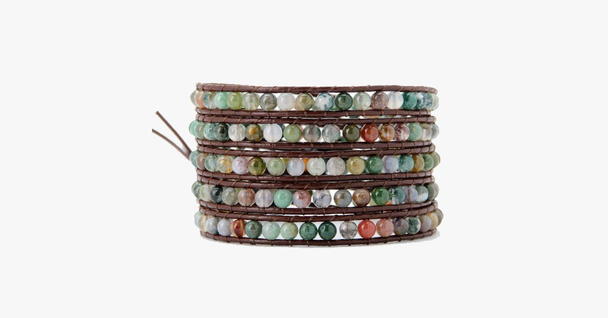 Frendorf | 4MM Indien Achat Stein Wickelarmband