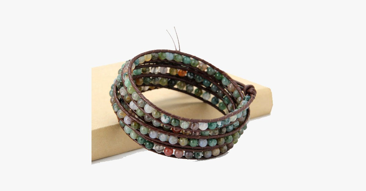 Frendorf | 4MM Indien Achat Stein Wickelarmband