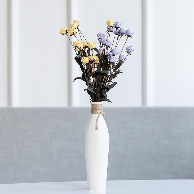 Luxuriöses modernes Keramikvasen-Set mit Kunstblumen