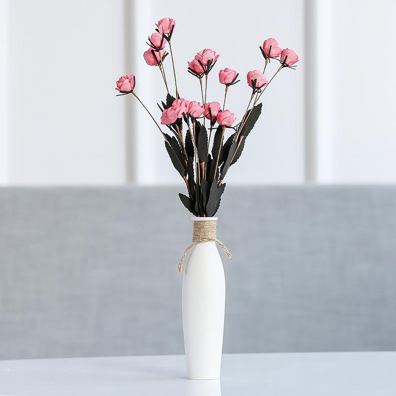 Luxuriöses modernes Keramikvasen-Set mit Kunstblumen