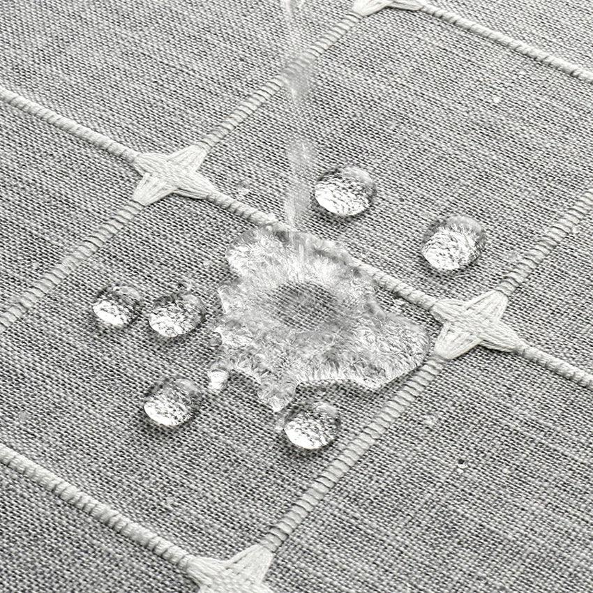 Frendorf | Moderne Jacquard-Leinen-Duschvorhang mit Quasten (1 Stk)  │ Für nordische Badezimmerdekoration