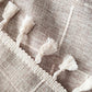 Frendorf | Moderne Jacquard-Leinen-Duschvorhang mit Quasten (1 Stk)  │ Für nordische Badezimmerdekoration