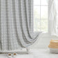 Frendorf | Moderne Jacquard-Leinen-Duschvorhang mit Quasten (1 Stk)  │ Für nordische Badezimmerdekoration