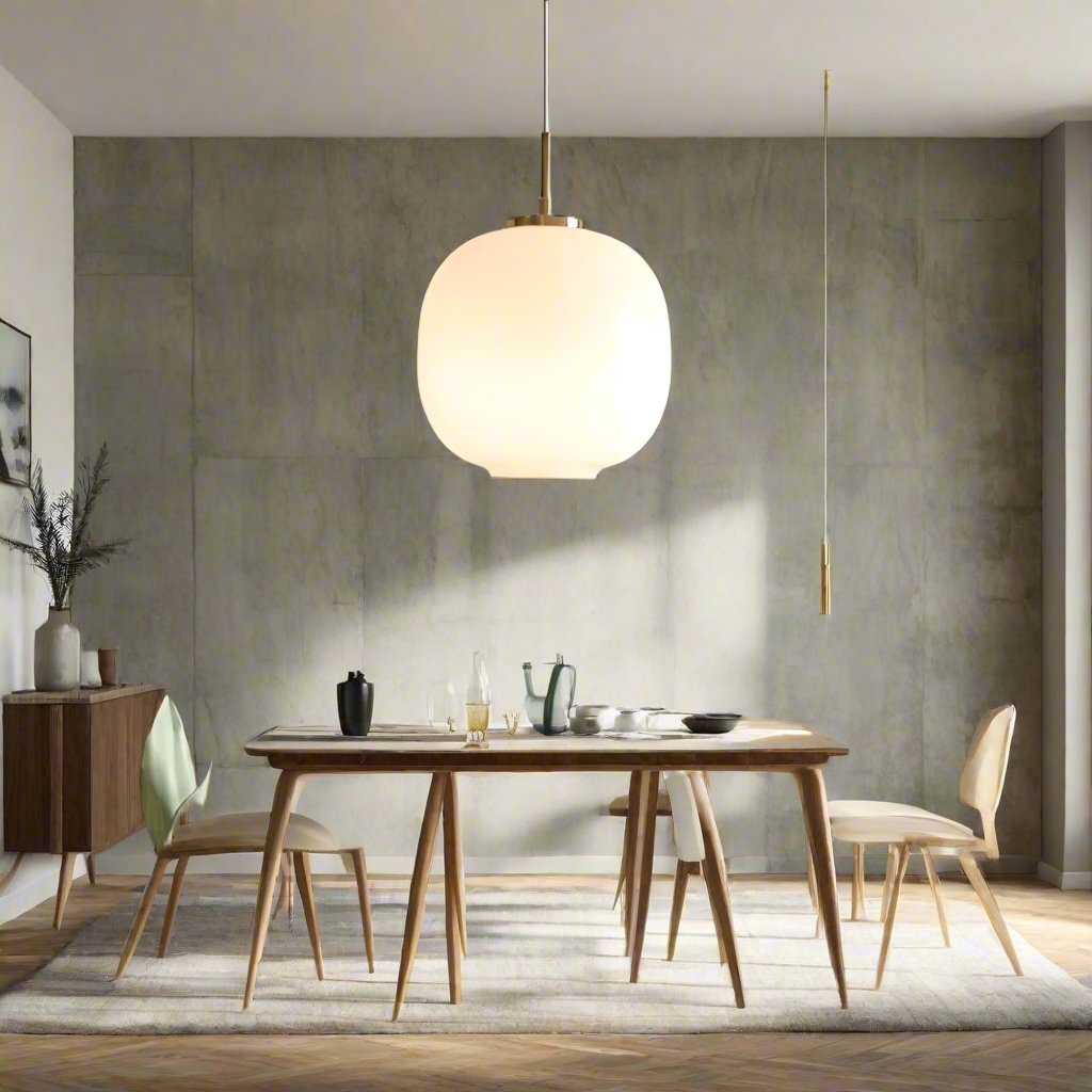 Frendorf | LunaNord Skandinavische Opalglas-Pendelleuchte | Minimalistisch & Modern | Elegante Beleuchtung für Zuhause