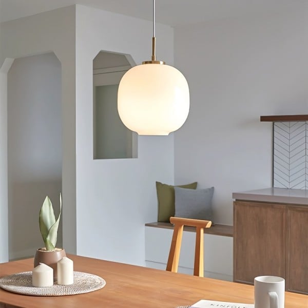 Frendorf | LunaNord Skandinavische Opalglas-Pendelleuchte | Minimalistisch & Modern | Elegante Beleuchtung für Zuhause