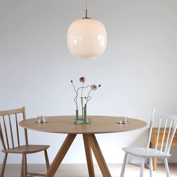 Frendorf | LunaNord Skandinavische Opalglas-Pendelleuchte | Minimalistisch & Modern | Elegante Beleuchtung für Zuhause