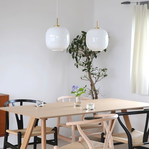 Frendorf | LunaNord Skandinavische Opalglas-Pendelleuchte | Minimalistisch & Modern | Elegante Beleuchtung für Zuhause