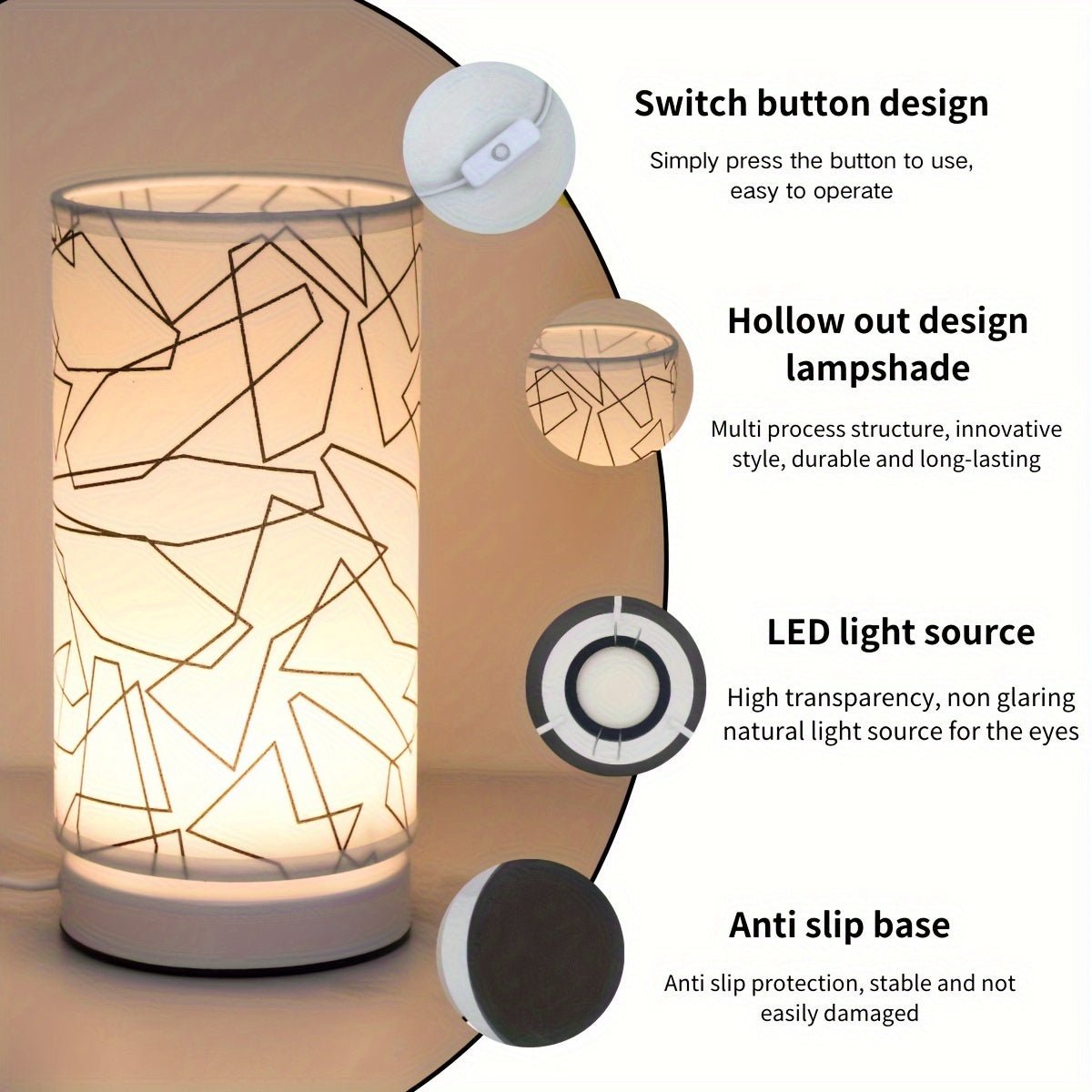 Frendorf | Modernlicht Tischlampe mit warmem LED-Umgebungslicht