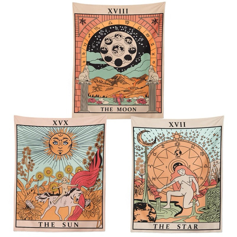"Die Sonne" Tarot Bunte Wandteppich