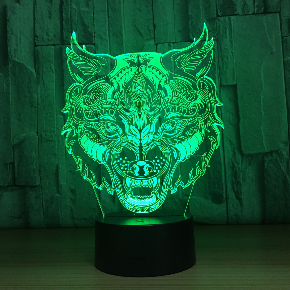 Mörderischer Wolf 3D Optical Illusion Lampe
