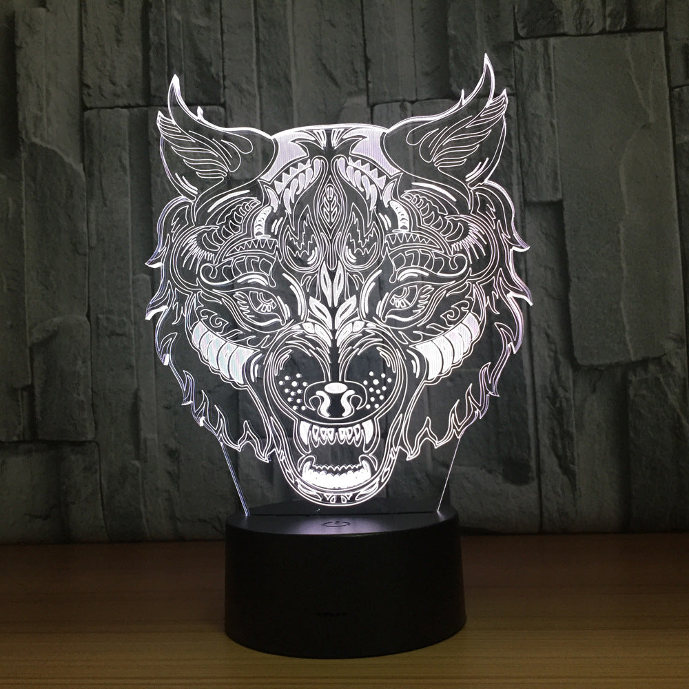 Mörderischer Wolf 3D Optical Illusion Lampe