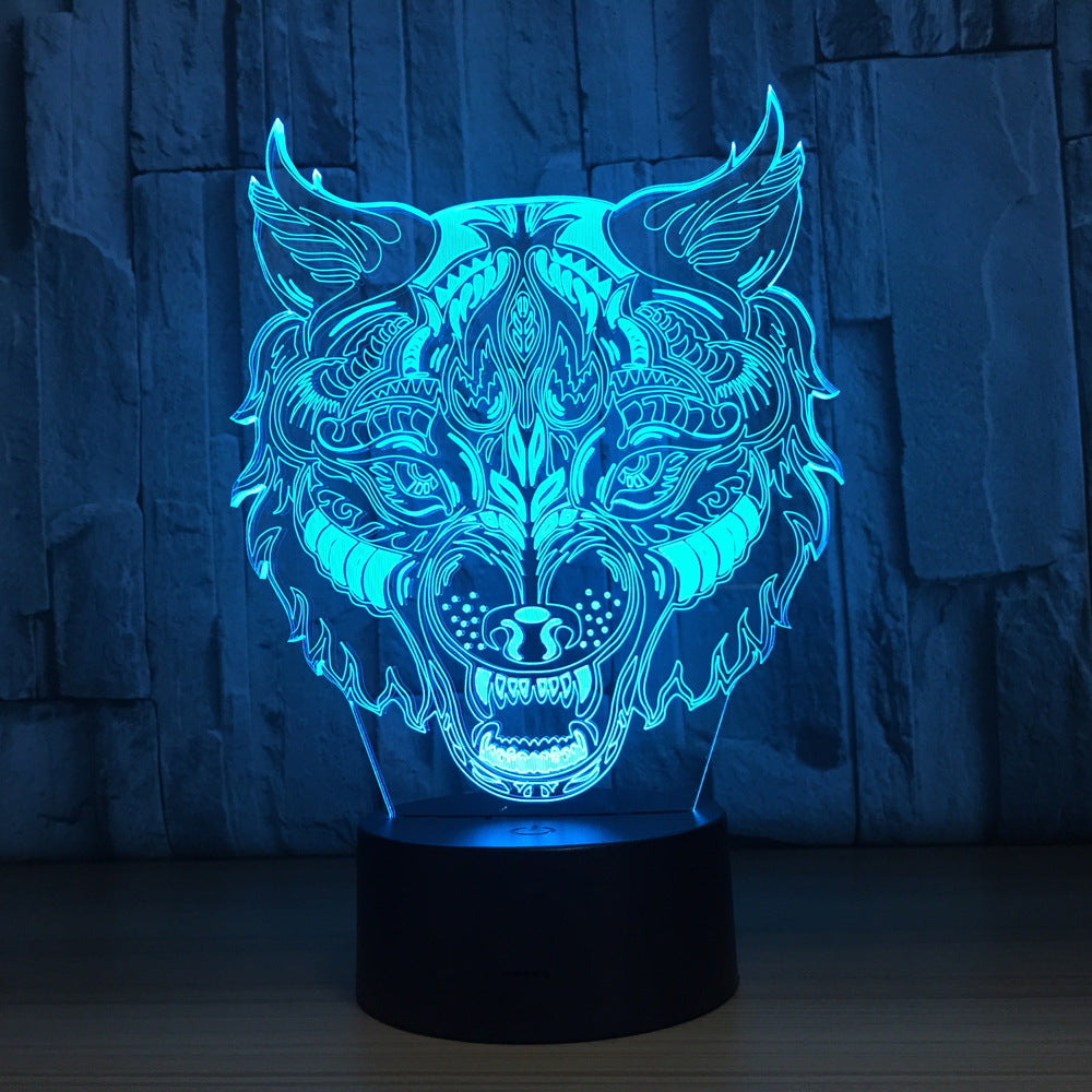 Mörderischer Wolf 3D Optical Illusion Lampe