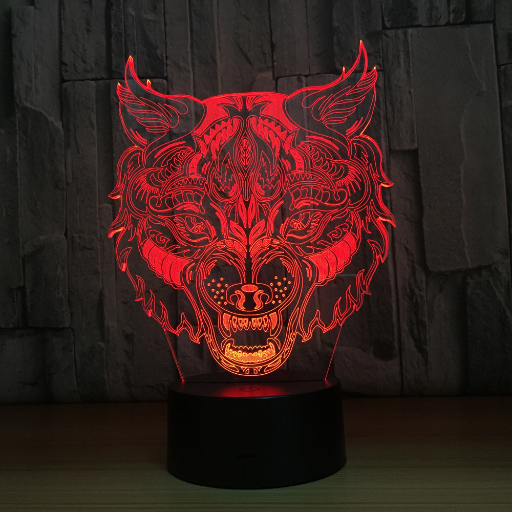 Mörderischer Wolf 3D Optical Illusion Lampe