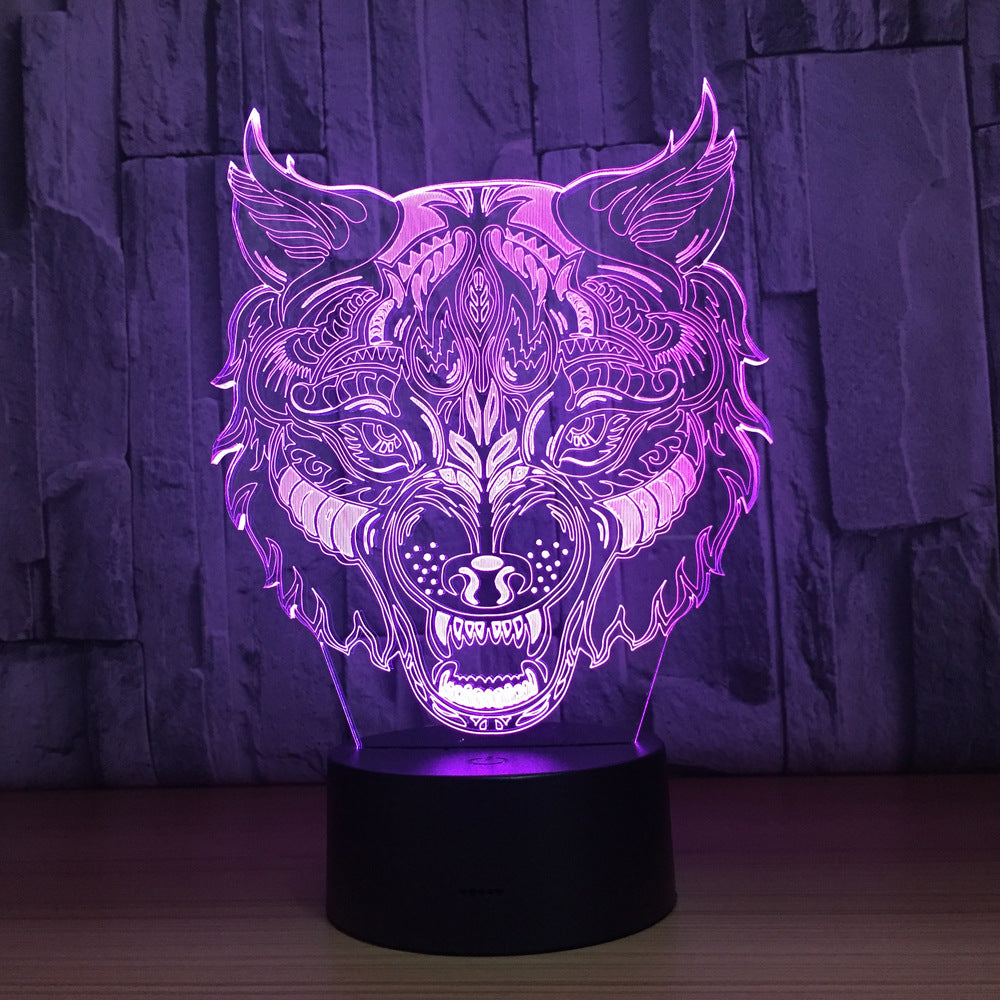 Mörderischer Wolf 3D Optical Illusion Lampe