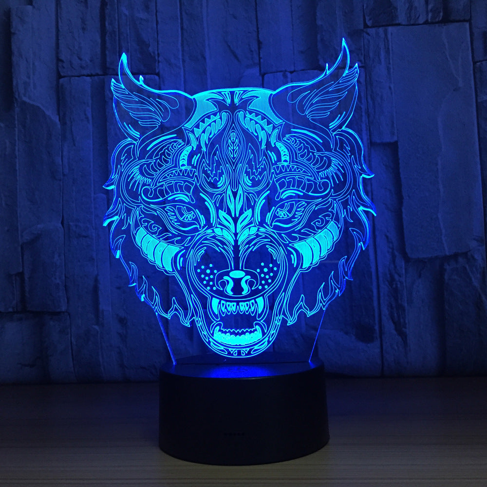 Mörderischer Wolf 3D Optical Illusion Lampe