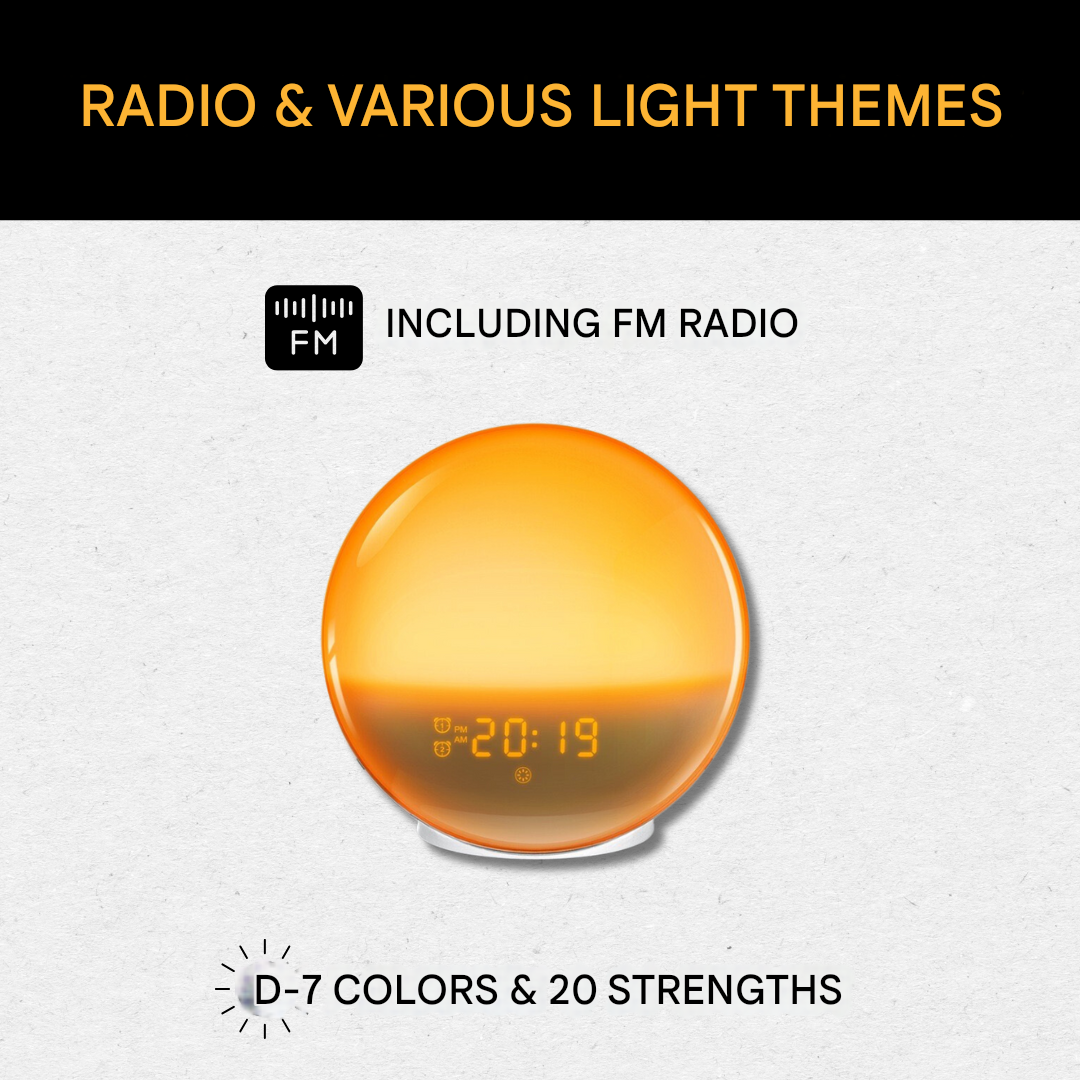 Frendorf | Natürlicher Wecker Radio mit Aufwachlicht - GlowRise