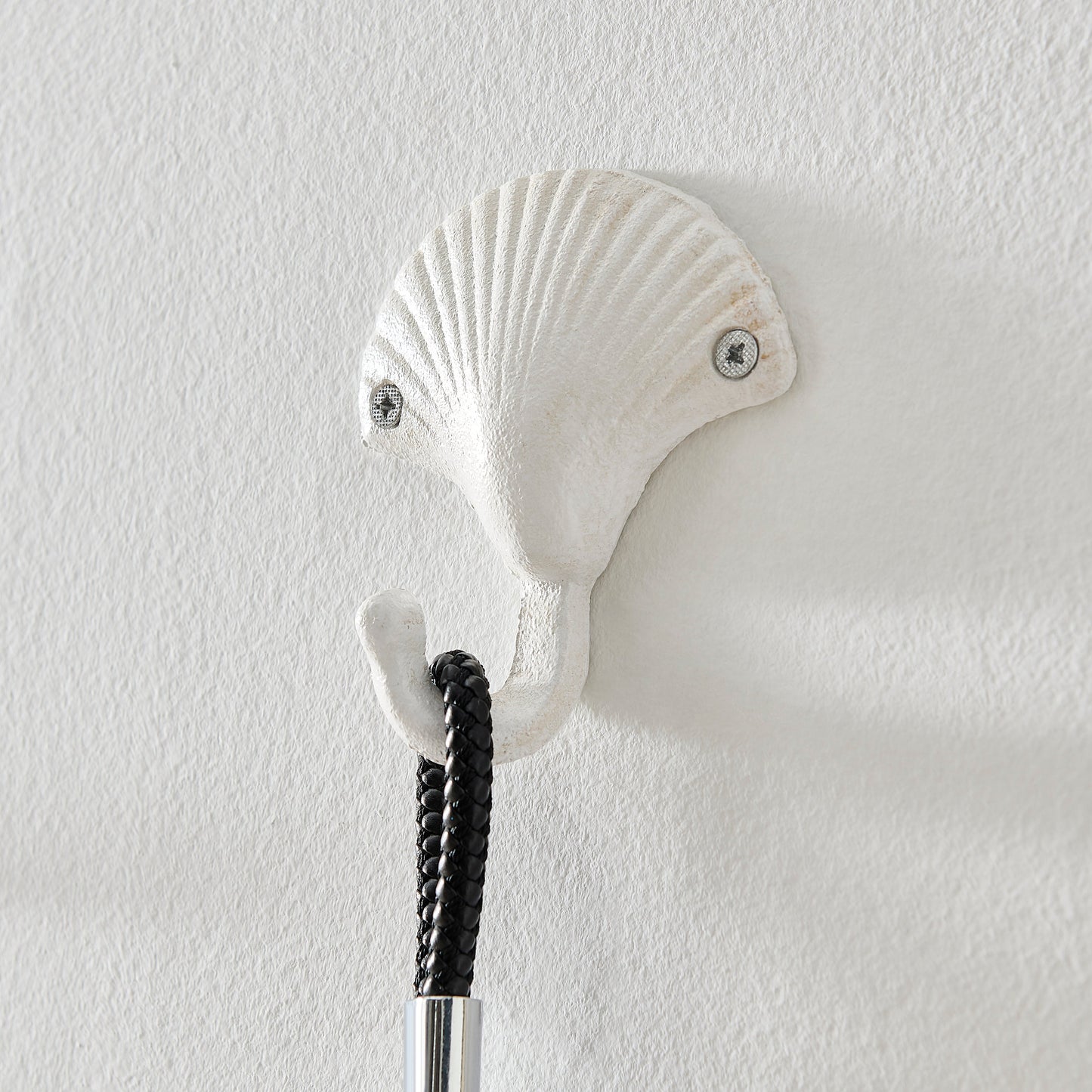 Weißer Gusseisen Nautical Ocean Figur Skulptur Dekorative Utility Wandhaken Set von 3 - Muschel, Krebs, Seepferdchen