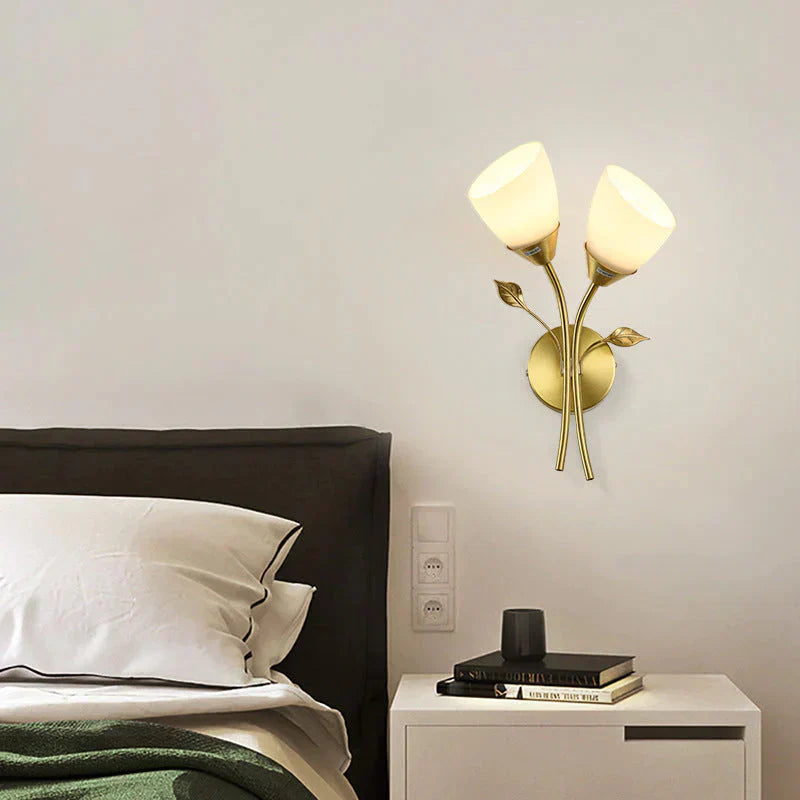 Moderne nordische Blumen-Wandlampe für Treppen und Schlafzimmerdekor