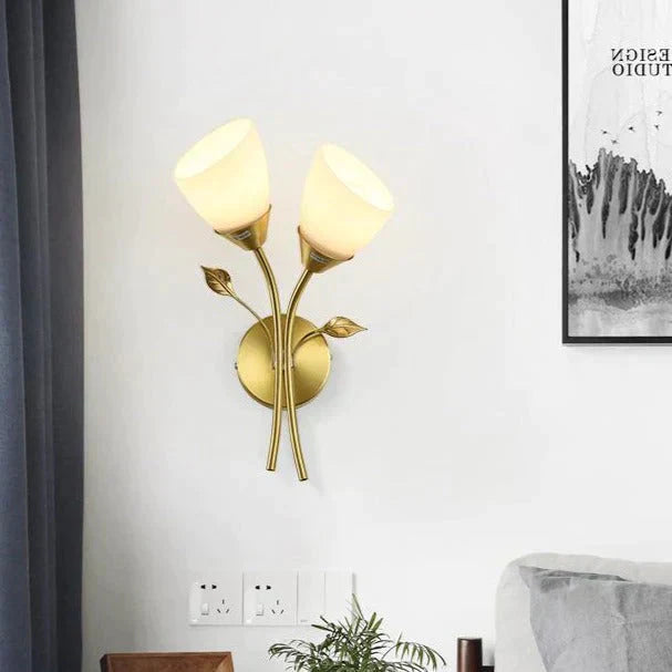 Moderne nordische Blumen-Wandlampe für Treppen und Schlafzimmerdekor