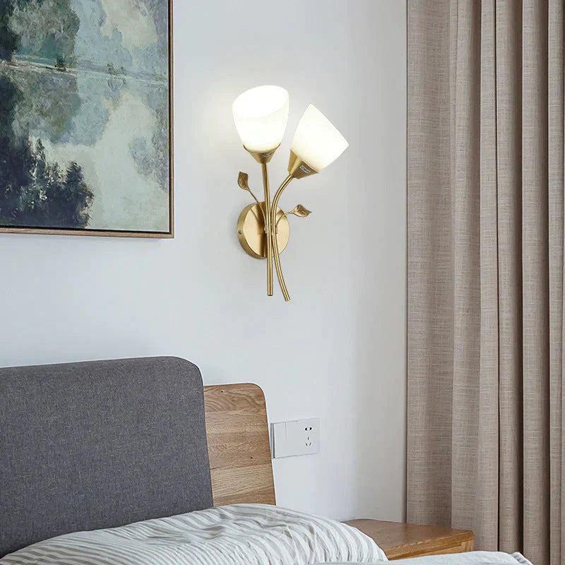 Moderne nordische Blumen-Wandlampe für Treppen und Schlafzimmerdekor