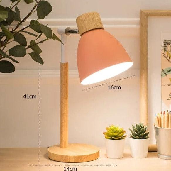 Nordische Tischlampe | Holz, Eisen