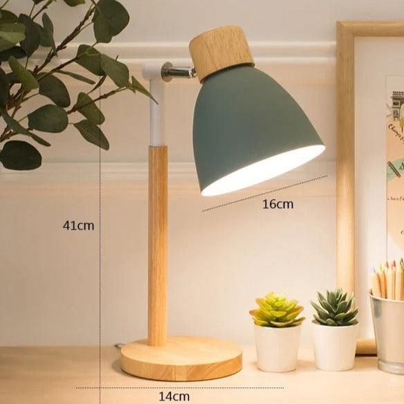 Nordische Tischlampe | Holz, Eisen