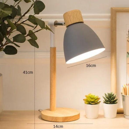 Nordische Tischlampe | Holz, Eisen