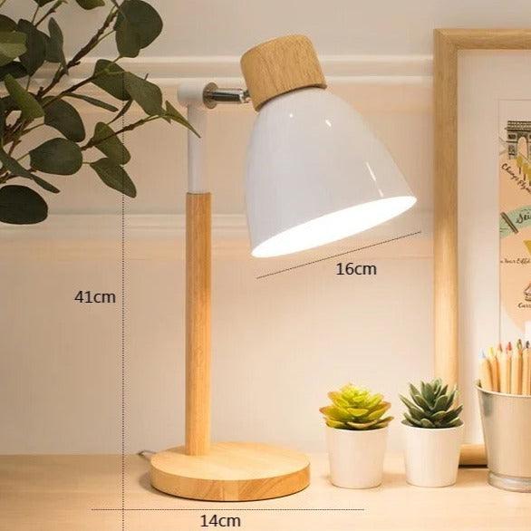 Nordische Tischlampe | Holz, Eisen